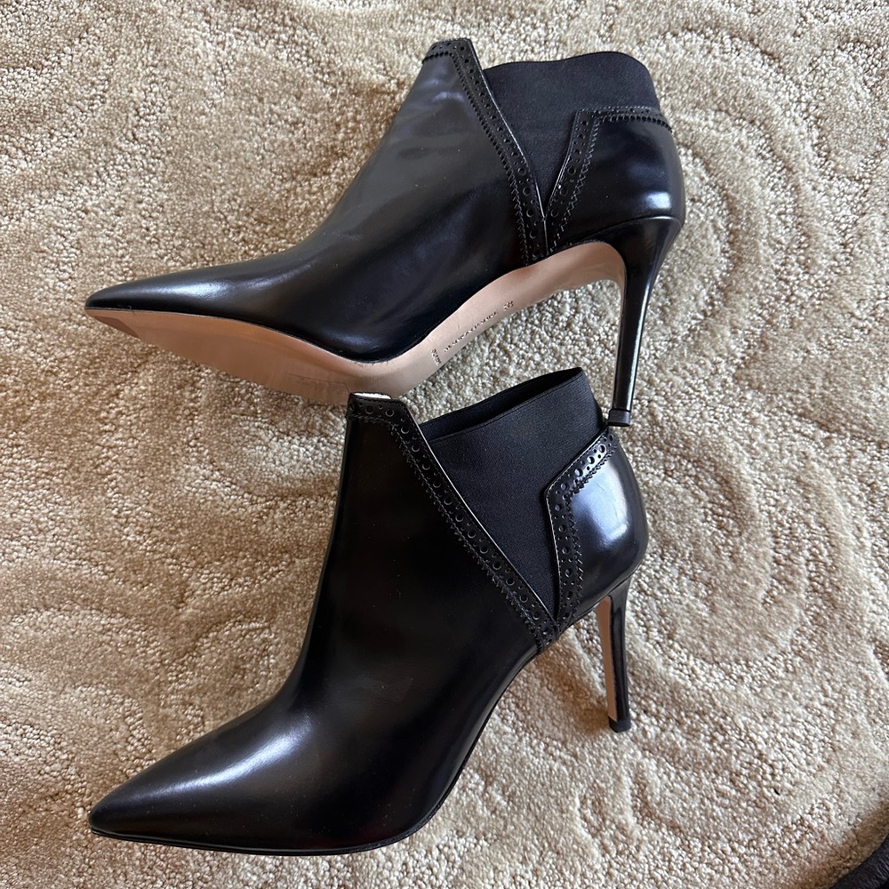 Black Leather Ankle Boots by Marion Parke . Brand new